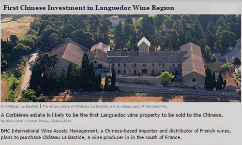 First chinese investment Languedoc