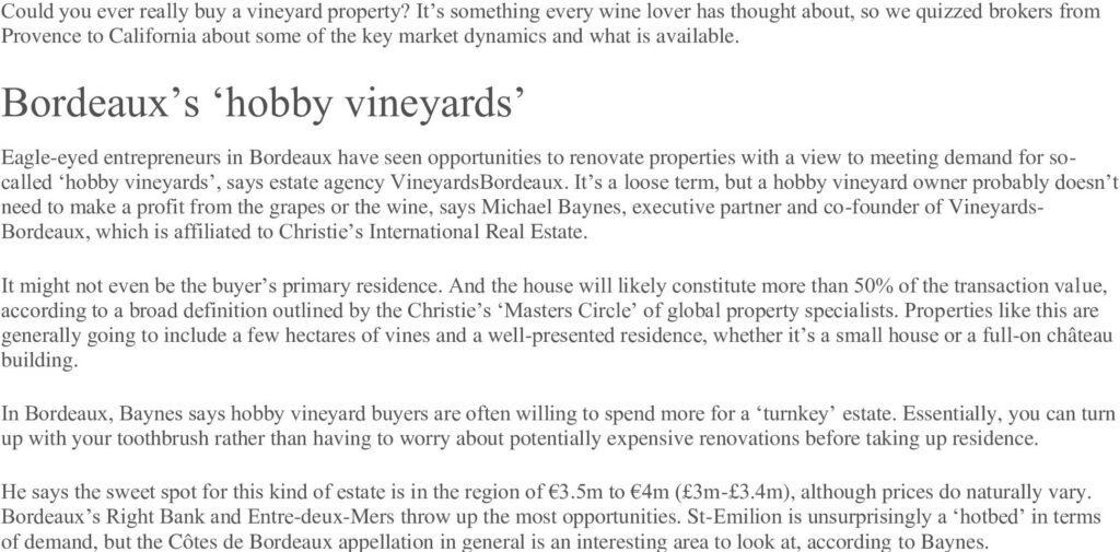 How to buy a vineyard