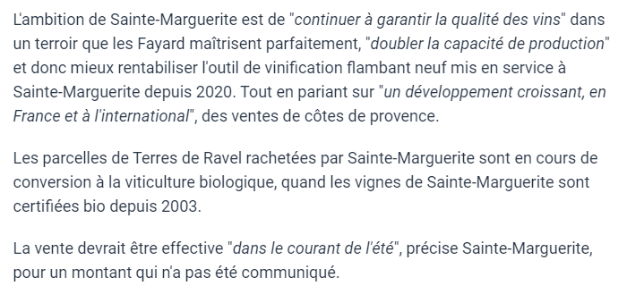 Château Sainte-Marguerite acquiert 280 ha de Terres de Ravel